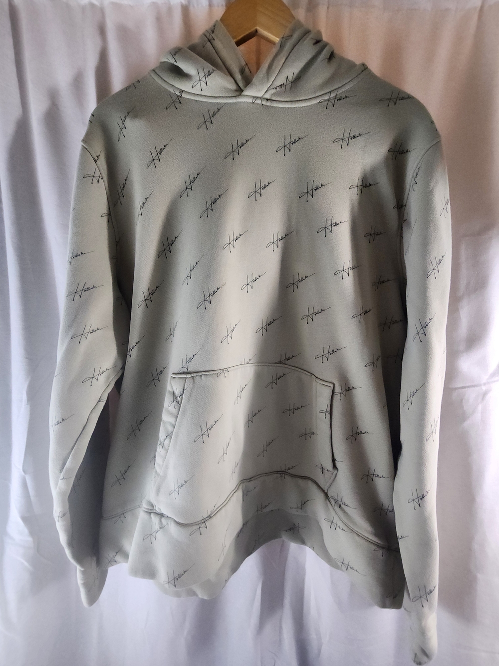 Hollister California Women's Gray Logo Fleece Pullover Hoodie Pockets XL